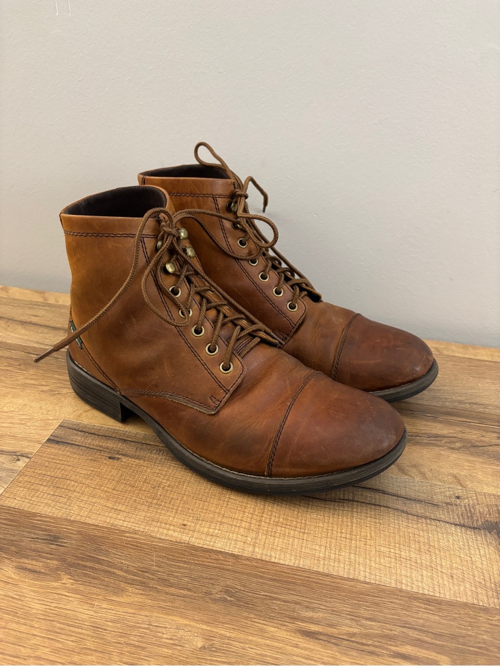 Eastland High Fidelity Leather Cap Toe Lace Up Boots Brown Men’s